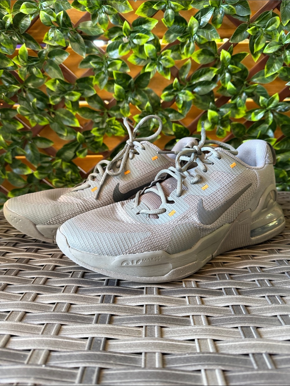 Nike Light Grey Air Max-style Athletic Sneakers with Black Swoosh